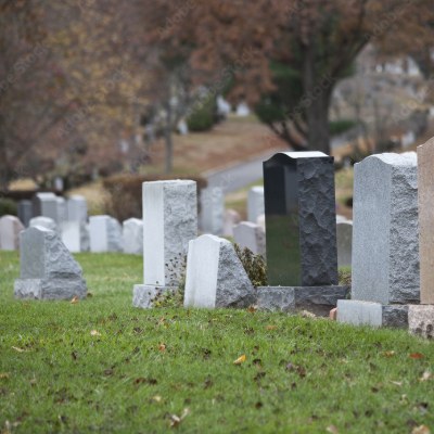 Headstones in a cemetery